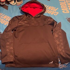 Youth Black Hoodie with Red Lining